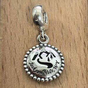 Pandora Jackson Hole .WY JH Tetons Dangle Charm, S925 Silver Bracelets